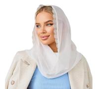 Elegante bufanda con delicado borde de encaje para mujeres católicas, bautismo, comunión, visitas al Vaticano, comunión, bautismo, cubierta de encaje para la cabeza