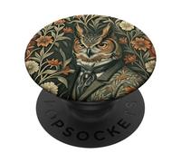 Elegante búho cornudo en el Bosque de Noche PopSockets PopGrip Adhesivo