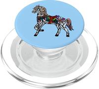 Elegante Caballo Redondo de vidrieras Merry Go PopSockets PopGrip para MagSafe