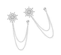 Elegante cadena borlas, octagrama, pin de solapa de aleación resistente, accesorio para bodas, ocasiones formales, talla única, como se describe