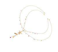Elegante cadena con colgante de estrellas de mar para trajes de baño, fácil de llevar, perfecta para escapadas ecuatoriales, accesorio de fiesta en la piscina