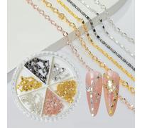 Elegante cadena de uñas 3D de moda para decoración de uñas para mujeres y niñas