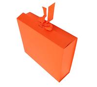 Elegante Caja de de Naranja con Tapa y Cinta para Perfume y Artículos Grandes 12.2 X 10.6 X 3.5 Pulgadas | Embalaje Ideal para Joyas Cosméticos (ORANGE)