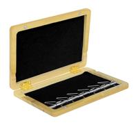 Elegante caja de madera para placa de resorte de fagot, gancho de pared, organiza 6 platos, interior suave, montaje en caja negra, instrumento de latón