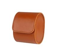 Elegante caja de reloj de cuero PU para almacenamiento y viajes Brown