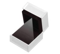 Elegante Caja para Anillos Blanca con Luz LED, Joyero Romántico para Compromisos y Regalos del Día de San Valentín, Tamaño Portátil 3.15x3.15x2.76in