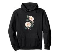 Elegante Camelia Blanca Flores Vintage Botánico Sudadera con Capucha