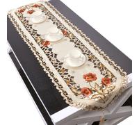 Elegante camino de mesa de encaje satinado para elevar la decoración de tu hogar en días especiales y reuniones (40 x 150 cm)