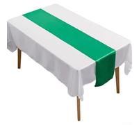 Elegante camino de mesa de satén, perfecto para mejorar las mesas de bodas y banquetes (verde)