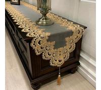 Elegante camino de mesa ovalado de encaje con características antideslizantes que mejora tu experiencia gastronómica con elegancia (40 x 140 cm C)