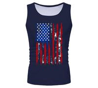 Elegante camiseta sin mangas para el día de la independencia: camiseta transpirable sin mangas con un ajuste ligero y perfecto para cualquier, marine, L