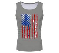 Elegante camiseta sin mangas para el día de la independencia: camiseta transpirable sin mangas con un ajuste ligero y perfecto para cualquier, gris, M