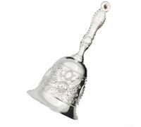 Elegante campana de manivela retro para bodas, cenas o como dispositivo de señalización (plata)