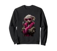 Elegante caniche Moda Perro Copa de Vino Retrato gráfico pequeño Sudadera