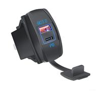 Elegante cargador USB dual automotriz con capacidad de carga rápida y diseño protector a prueba de polvo
