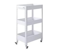 Elegante carrito de cocina con ruedas ajustable, estante de almacenamiento de acero al carbono duradero para cocina, baño y sala de estar, 50 x 30 x 82 cm