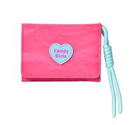 Elegante cartera compacta con diseño de color de contraste, tarjetero y ranura transparente, multifuncional, color fucsia, a, Mass Beauty