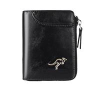 Elegante cartera con bloqueo RFID para hombres, tarjetero seguro con tecnología impermeable, cartera de cuero de moda para uso diario, cartera con (negro, talla única)