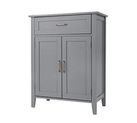 Elegante casa de Moda Mercer Muebles de baño de Madera Piso cajón de Almacenamiento cajón y estantes Ajustables Gris EHF-F0018