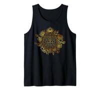 Elegante Cerebro Floral Lotus Mindfulness Espiritual Camiseta sin Mangas