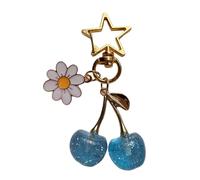 Elegante Cerezas Y Pestañas De Flores Bolsa Ligera Encanto Fruta Colgante Llavero Accesorio Para El Uso Diario Y Fiestas