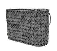 Elegante cesta de almacenamiento de mimbre con tapa, mueble portátil para 6-9 rollos de papel higiénico para pequeños organizadores de baño