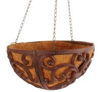 Elegante Cesta de Hierro Fundido Con Revestimiento de Coco para Colgar (30 CM Ø