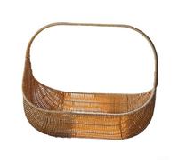 Elegante cesta de pan tejida a mano y bandeja de frutas, hecha de ratán ABS natural, diseño rústico para decoración de cocina y comedor, fácil de limpiar y mantener