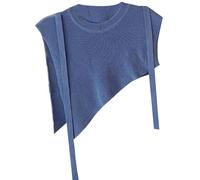Elegante chal de punto para mujer, bufanda cálida de invierno para mujer, cuello falso, cálida envoltura de invierno, elegante cubierta de hombro, azul, Talla única