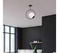 Elegante chandelier, cuerpo de metal, 26 x 15 cm, altura 39 cm, casquillo E27, máx. 40 W, iluminación elegante para decoración moderna del hogar, calificación IP20