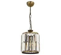 Elegante chandelier de cobre, 65 cm de largo, 20 cm de diámetro, cuerpo de metal con tapa de cristal, casquillo E27, máx. 6 W, diseño moderno de glam para hoteles y hogares