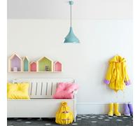 Elegante chandelier turquesa, altura ajustable 33-122 cm, cuerpo de metal, diámetro de 22 cm, casquillo E27, perfecto para decoración moderna del hogar, solución de iluminación elegante