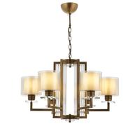 Elegante chandelier, vintage, cuerpo de metal, 90 cm de altura x 70 cm de diámetro, 6 bombillas E27 de máx. 40 W, diseño moderno y glamuroso para una decoración elegante del hogar