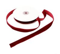 Elegante cinta de terciopelo para manualidades de 10 yardas para decoraciones de bodas y fiestas y envoltura única (rojo -1.6)
