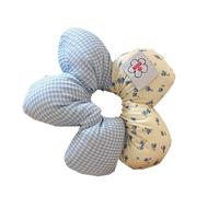 Elegante cinta para el pelo con diseño floral a rayas para mujer, tela elástica suave, para la cabeza, coleteros de flores exageradas para estudiantes