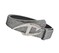 Elegante cinturón de diamantes de imitación para mujer, banda ancha para fiestas de noche y salidas informales, con diseño único de hebillas, cinturón de diamantes de imitación para mujer, Doble