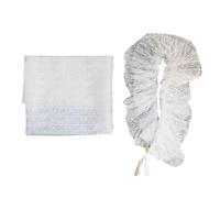 Elegante cinturón de tul tipo kimono de malla transparente para mujer, lazo de nudo japonés, cinturón kimono, Encaje blanco con rais, Talla única