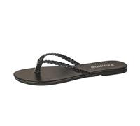 Elegante claquetas de playa para mulas planas con brida trenzada, ideales para un atuendo casual y salidas de valor., Le Noir, 40 EU