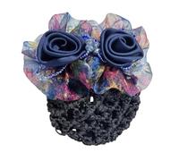 Elegante clip de malla con diseño de flor de cristal para mujer, enfermera, asistente de vuelo, horquillas para el cabello, S8T2