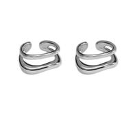 Elegante Clip Irregular De Doble Capa Para Oreja Cómodo Manguito Hueso Pendientes Unisex Adorno Regalo Navidad Único Clip En Tono Dorado