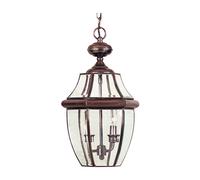 Elegante Colgante Cristal Sombrilla Ajustable 2x E14 Lámpara Exterior Balcón