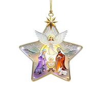 Elegante colgante de en forma de estrella, de ángel y de belén, bolas de recuerdo de calidad para festivas de invierno, árbol genealógico, puerta de entrada del