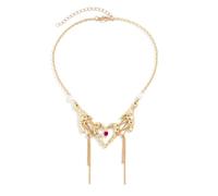 Elegante collar con colgante de corazón, cadena de clavícula, cadena de cuello brillante de moda para uso diario, citas, fiestas, elegante collar para ella