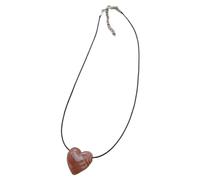 Elegante collar con colgante de corazón grande, joyería única, cadena única para el cuello para mujeres y niñas, corazón simple y grande, talla única, como se describe, como se describe