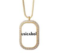 Elegante collar con colgante de diamantes y cristal dorado para adictos a la música Art Deco