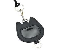 Elegante collar con diseño de corazón y cabeza de gato que combina el llavero y la funcionalidad portátil para la mujer moderna