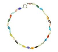 Elegante collar corto de cristal hecho a mano con cuentas Millefioris, accesorio de cadena de clavícula para uso diario u ocasiones especiales, joyería de uso diario, talla única, Acrílico, No es una