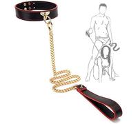 Elegante Collar de Cadena Dorada con Bordes Rojos, ¡Haz Que tu Mascota Sea el Centro de atención de la Tendencia callejera!