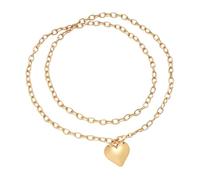 Elegante collar de cobre con colgante de amor de dos tonos, ligero, joyería de clavícula, regalo para ella, collar con dije de corazón romántico con doble capa