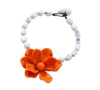 Elegante collar de cuentas llamativo de resina floral grande gargantilla de longitud ajustable para el cuello para citas